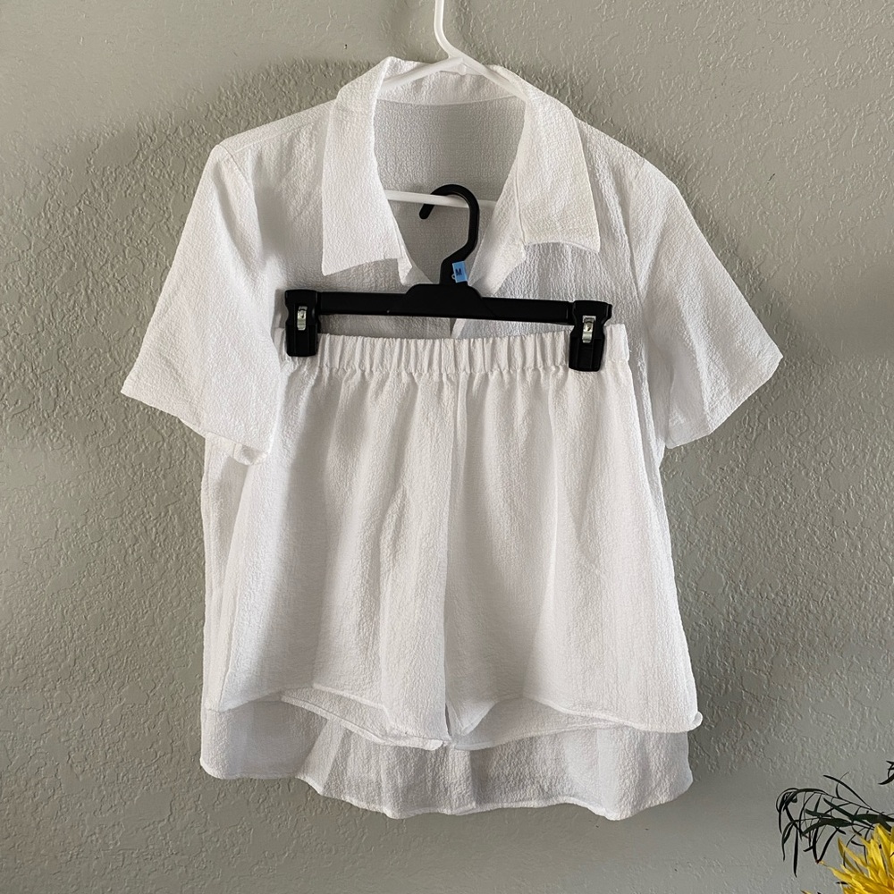 White Shirt and Shorts Set Sz M